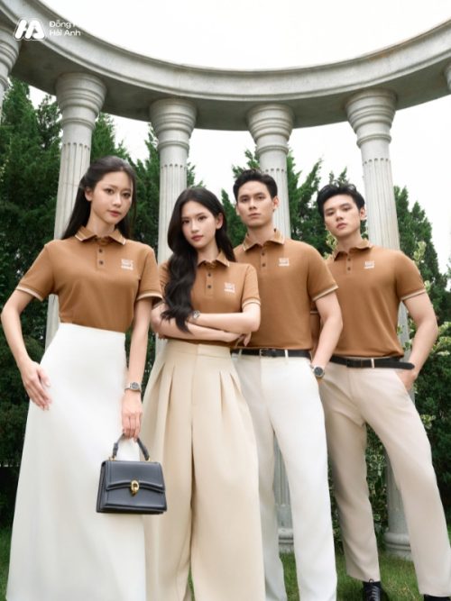 Mẫu Áo Polo Đồng Phục Công Ty Timeless Màu Cafe Sữa - 2