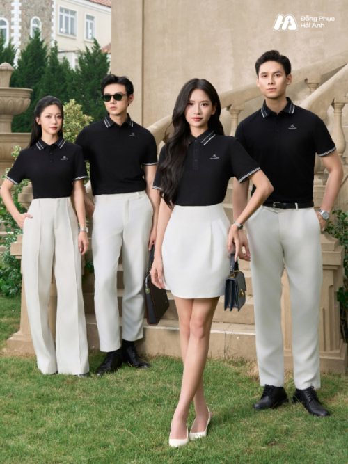 Mẫu Áo Polo Đồng Phục Công Ty Timeless Màu Đen - 4