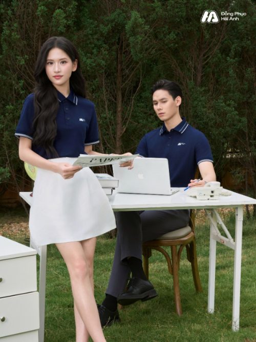 Mẫu Áo Polo Đồng Phục Công Ty Timeless Màu Xanh Đen - 1