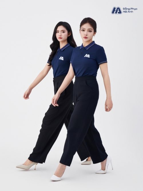Mẫu Áo Polo Đồng Phục Công Ty Màu Xanh Đen Cổ Dệt - 1