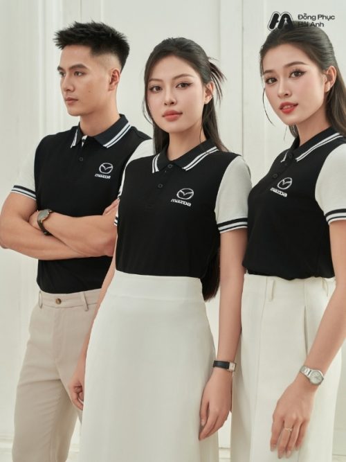 Mẫu Áo Polo Đồng Phục Công Ty Mazda Màu Đen - 3