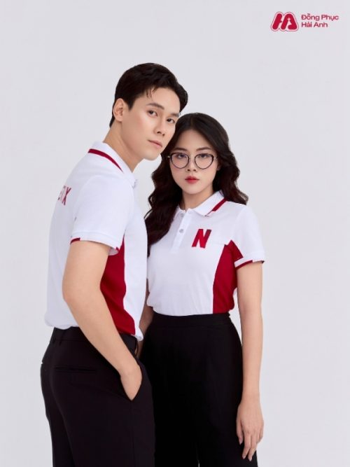 Mẫu Áo Polo Đồng Phục Công Ty Netflix Màu Trắng Gạo - 2