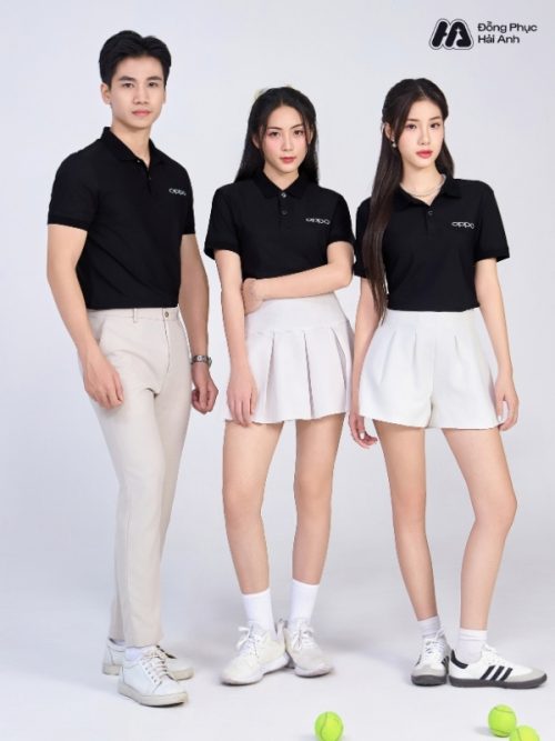 Mẫu Áo Polo Đồng Phục Công Ty Oppo Màu Đen -1