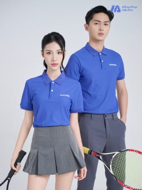 Mẫu Áo Polo Đồng Phục Công Ty Samsung Màu Xanh Bích - 2