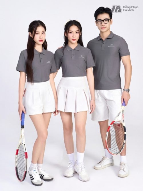Mẫu Áo Polo Đồng Phục Công Ty ShopDunk Màu Xám -2