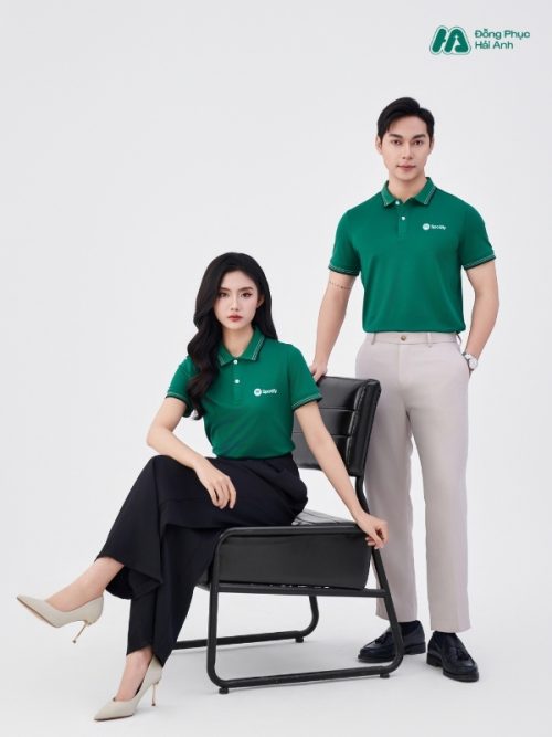 Mẫu Áo Polo Đồng Phục Công Ty Spotify Màu Xanh Lá - 3