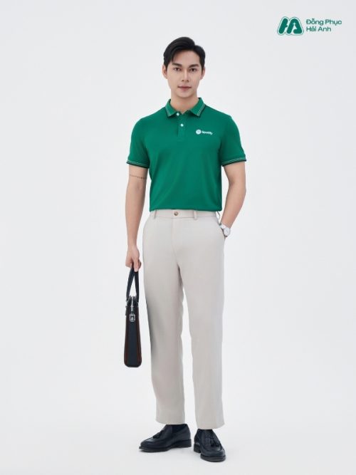 Mẫu Áo Polo Đồng Phục Công Ty Spotify Màu Xanh Lá - 3