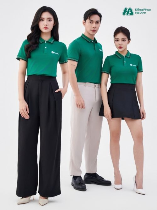 Mẫu Áo Polo Đồng Phục Công Ty Spotify Màu Xanh Lá-1