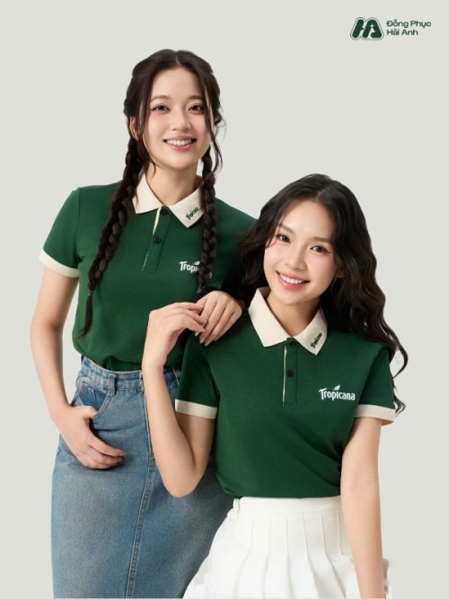 Mẫu Áo Polo Đồng Phục Công Ty Tropicana Màu Xanh Iris - 1