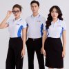 Mẫu Áo Polo Đồng Phục MB Bank Màu Trắng Gạo Phối Xanh Bích Lợt - 1
