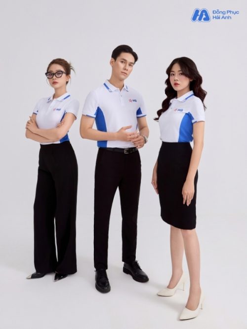 Mẫu Áo Polo Đồng Phục MB Bank Màu Trắng Gạo Phối Xanh Bích Lợt - 2