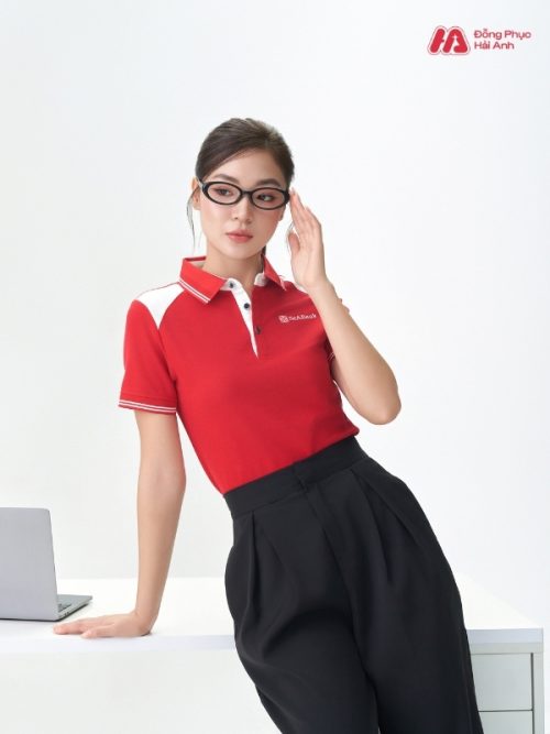 Mẫu Áo Polo Đồng Phục Seabank Màu Đỏ - 2