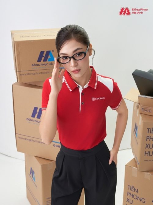 Mẫu Áo Polo Đồng Phục Seabank Màu Đỏ - 3