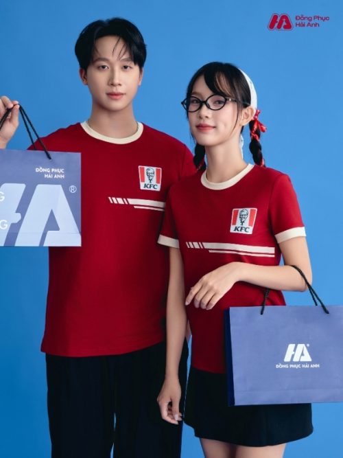 Mẫu Áo Thun Đồng Phục KFC Màu Đỏ Đô - 1