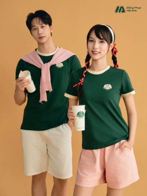 Mẫu Áo Thun Đồng Phục Phúc Long Màu Xanh Iris - 1