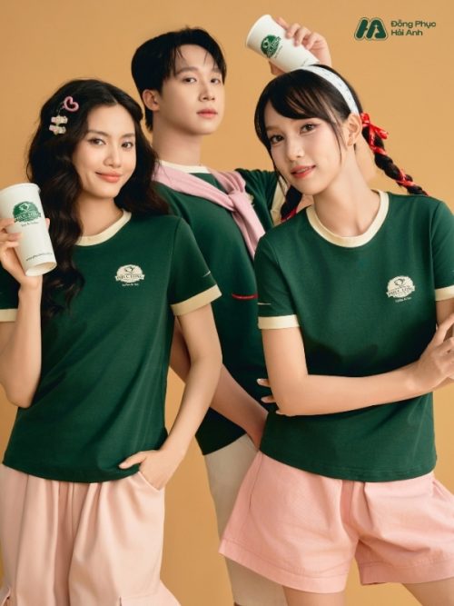 Mẫu Áo Thun Đồng Phục Phúc Long Màu Xanh Iris - 2