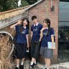 Polo unisex Fancy tông màu xanh đen phối hồng tinh tế
