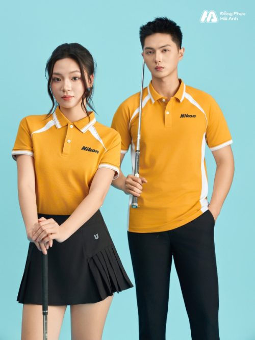 Mẫu Áo Polo Đồng Phục Công Ty Color Fuse Màu Vàng Cúc Phối Trắng Gạo - 1