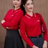 Mẫu Áo Polo Đồng Phục Công Ty Dài Tay Canon Màu Đỏ - 1
