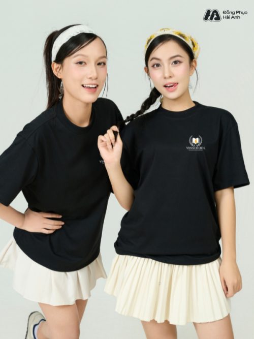 Mẫu Áo Thun Đồng Phục Công Ty FastUni Màu Đen- 1