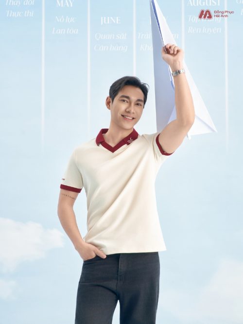 Mẫu Áo Polo Đồng Phục Công Ty Màu Kem Cheese Rise Up - 2
