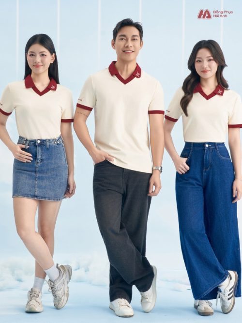Mẫu Áo Polo Đồng Phục Công Ty Màu Kem Cheese Rise Up - 3