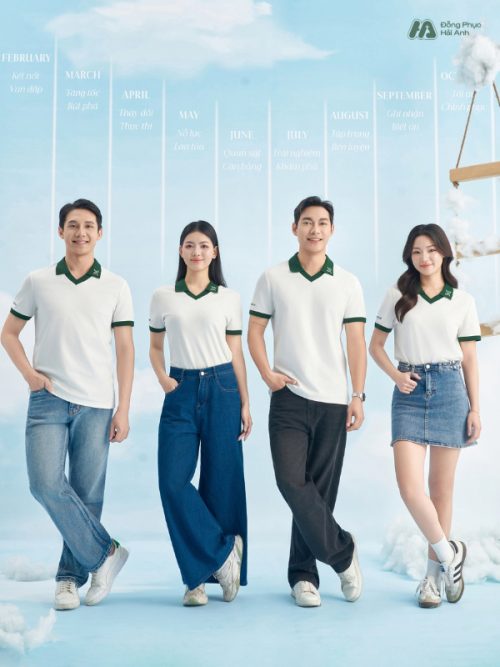 Mẫu Áo Polo Đồng Phục Công Ty Màu Trắng Rise Up - 2