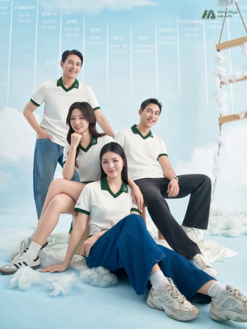 Mẫu Áo Polo Đồng Phục Công Ty Màu Trắng Rise Up - 3