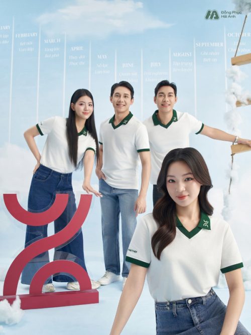 Mẫu Áo Polo Đồng Phục Công Ty Màu Trắng Rise Up - 4