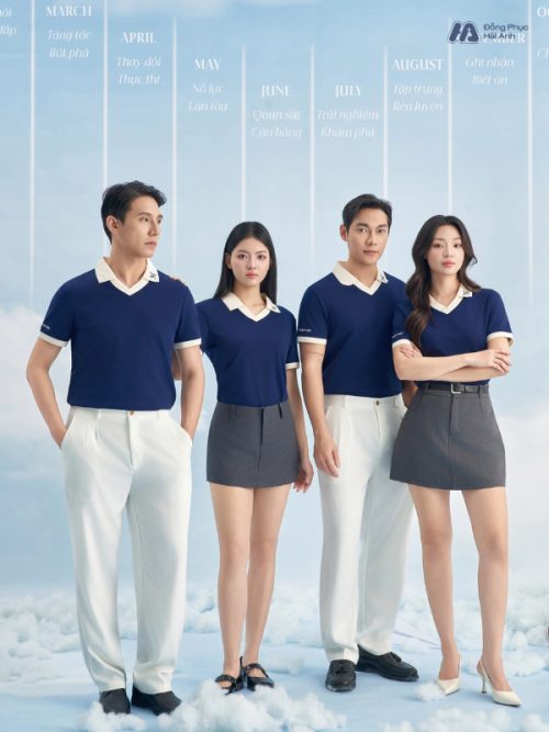 Mẫu Áo Polo Đồng Phục Công Ty Màu Xanh Đen Rise Up - 4