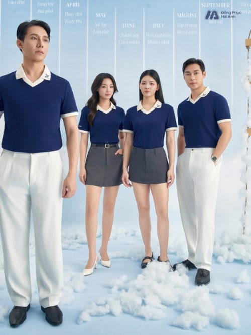 Mẫu Áo Polo Đồng Phục Công Ty Màu Xanh Đen Rise Up - 2