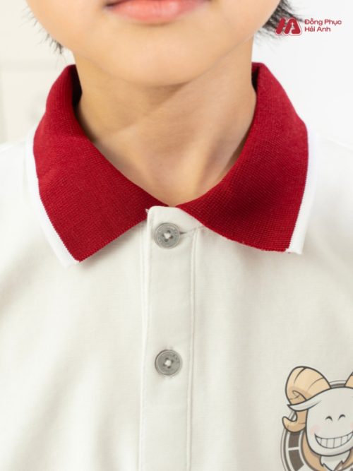 Mẫu Đồng Phục Mầm Non Màu Đỏ Phối Nửa Thân - 5