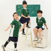 Mẫu Đồng Phục Mầm Non Màu Xanh Iris Phối Sườn - 1