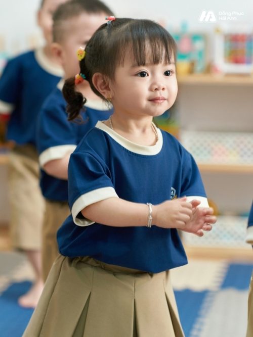 Mẫu Áo Thun Đồng Phục Mầm Non Hacool 01 Màu Xanh Đen - 2