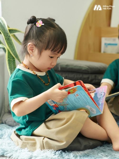 Mẫu Áo Thun Đồng Phục Mầm Non Hacool 01 Màu Xanh Iris - 3