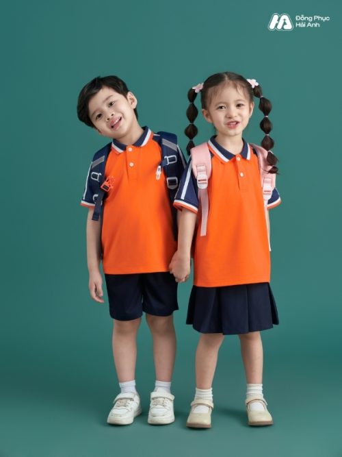 Mẫu Đồng Phục Mầm Non Hacool 01 Màu Cam Tươi - 1