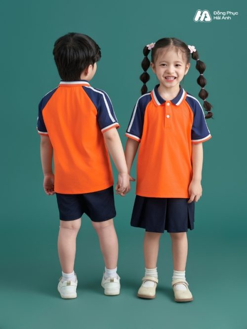 Mẫu Áo Thun Đồng Phục Mầm Non Hacool 01 Màu Cam Tươi - 2