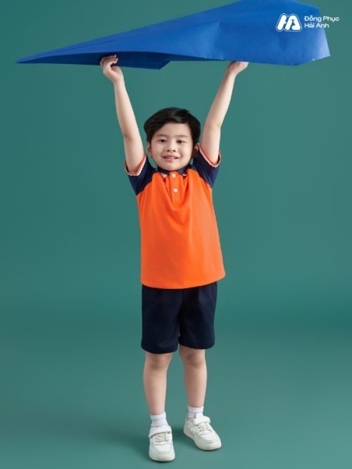 Mẫu Đồng Phục Mầm Non Hacool 01 Màu Cam Tươi - 3