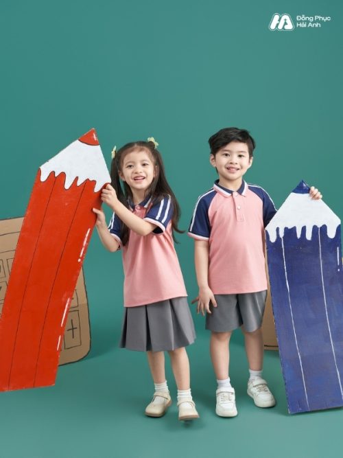 Mẫu Đồng Phục Mầm Non Hacool 01 Màu Lòng Tôm - 4