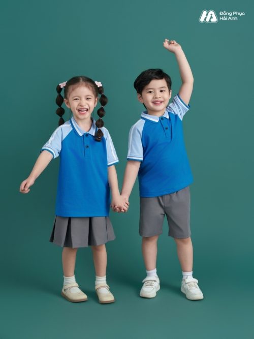 Mẫu Đồng Phục Mầm Non Hacool 01 Màu Xanh Ya Đậm - 1
