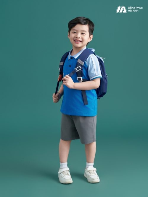 Mẫu Đồng Phục Mầm Non Hacool 01 Màu Xanh Ya Đậm - 3