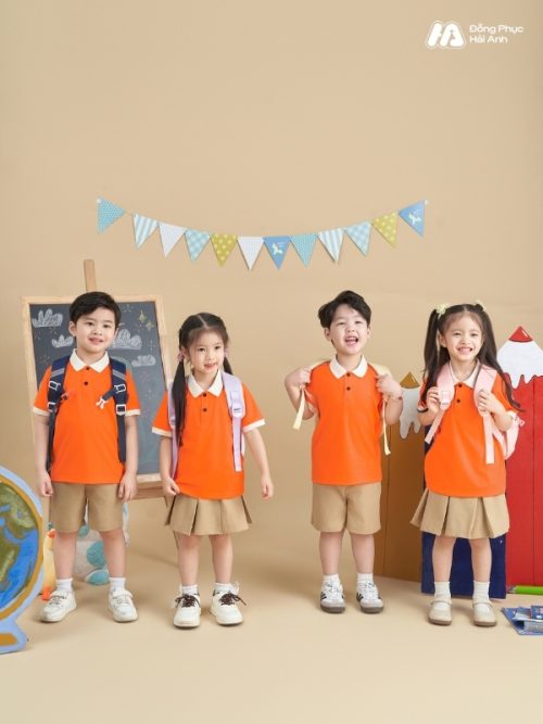 Mẫu Đồng Phục Mầm Non Hacool 02 Màu Cam Tươi - 3
