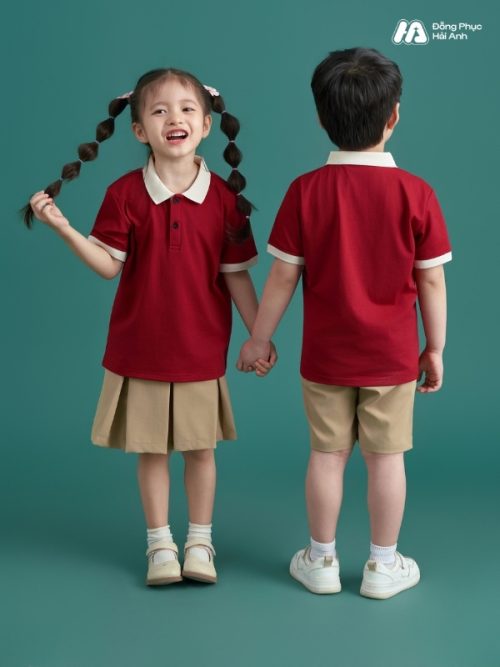 Mẫu Đồng Phục Mầm Non Hacool 02 Màu Đỏ Đô - 1