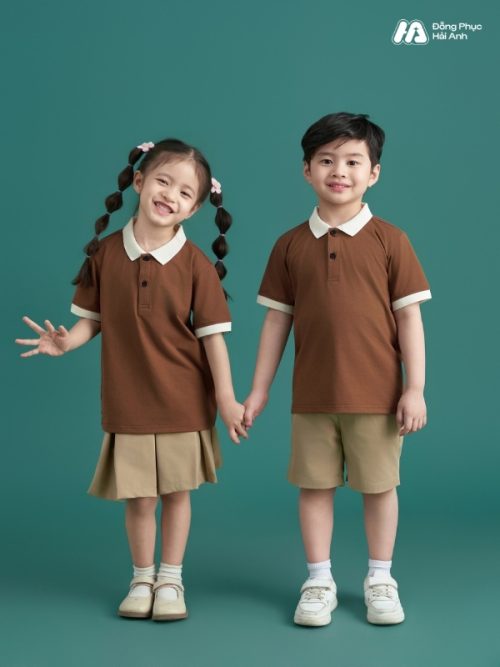 Mẫu Đồng Phục Mầm Non Hacool 02 Màu Nâu Choco - 1