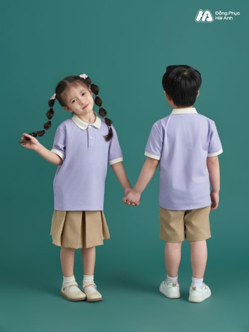 Mẫu Đồng Phục Mầm Non Hacool 02 Màu Tím Nhạt - 1