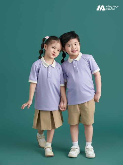 Mẫu Đồng Phục Mầm Non Hacool 02 Màu Tím Nhạt - 2