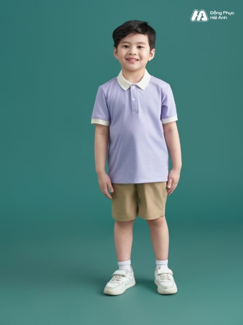 Mẫu Đồng Phục Mầm Non Hacool 02 Màu Tím Nhạt - 4