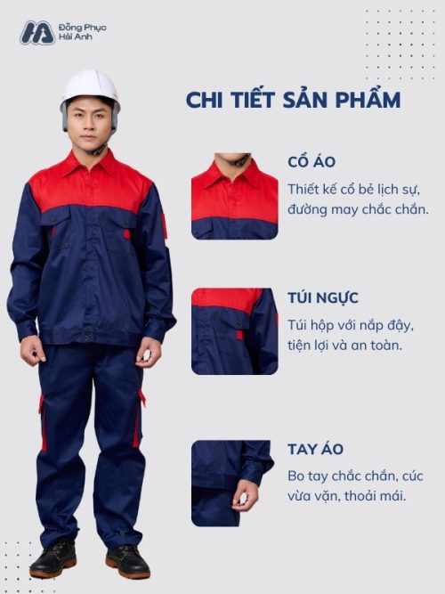 Mẫu Đồng Phục Bảo Hộ Lao Động Vải Kaki Protect 3.1 Mã 15 Màu Xanh Than - 2