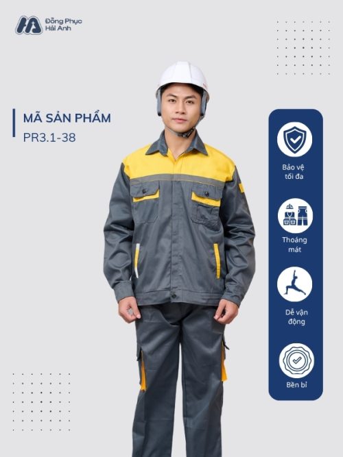 Mẫu Đồng Phục Bảo Hộ Lao Động Vải Kaki Protect 3.1 Mã 38 - 1