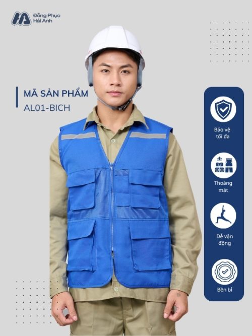 Mẫu đồng phục áo lưới bảo hộ lao động mã 01 màu bích - 1